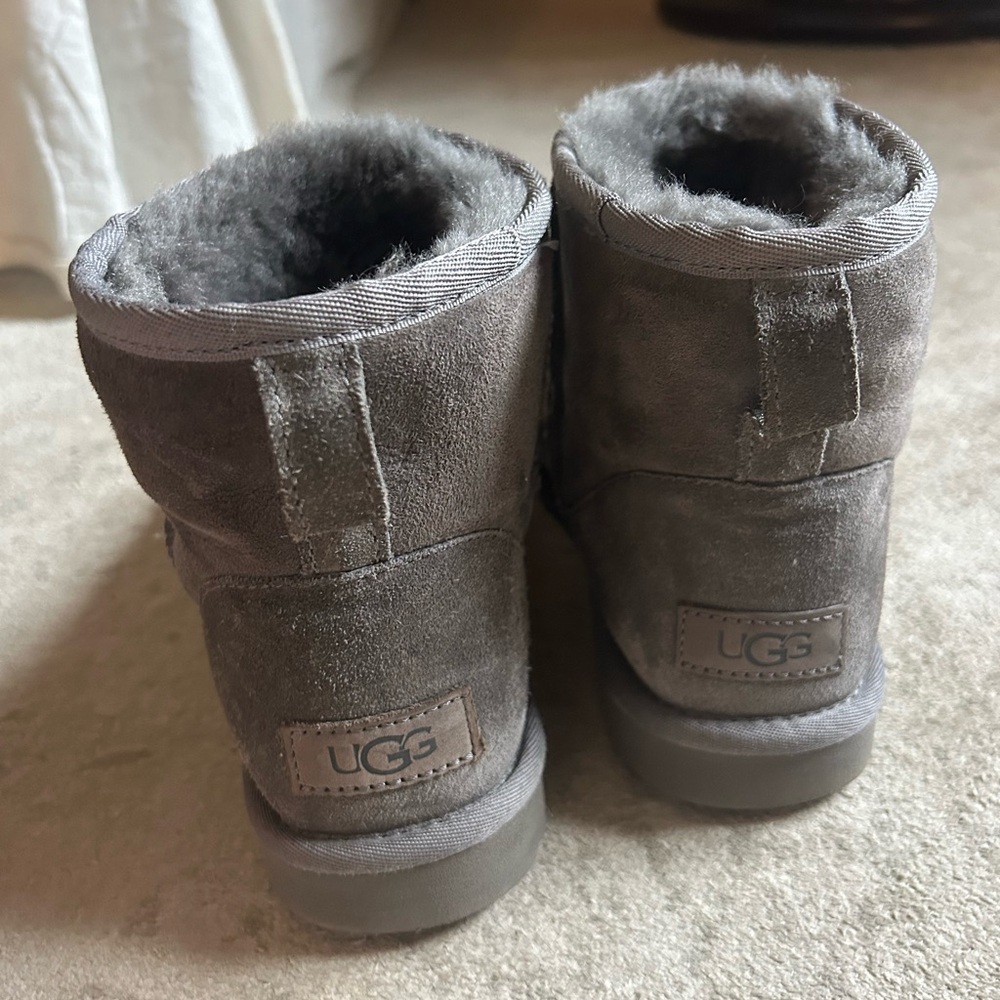UGG Classic Mini II Gray Suede Boots